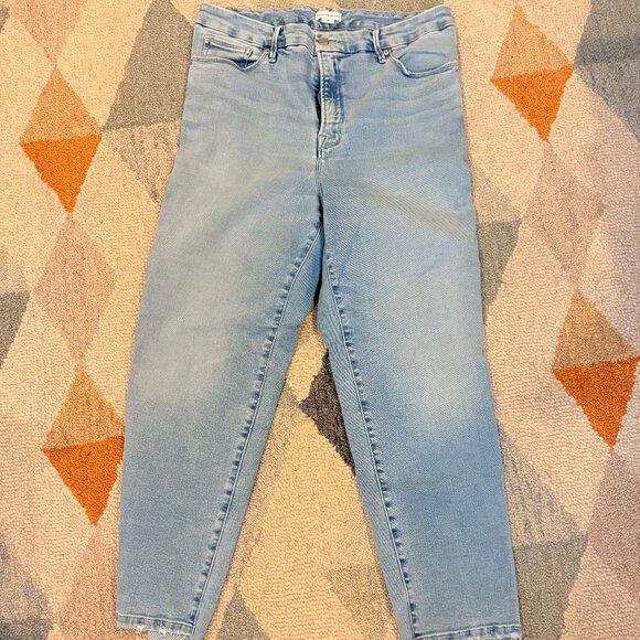 Good American Straight Leg Distressed Jeans - Picture 1 of 8